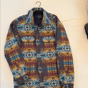 Pendleton Men's Geometric Patterned Jacket in Blue and Orange